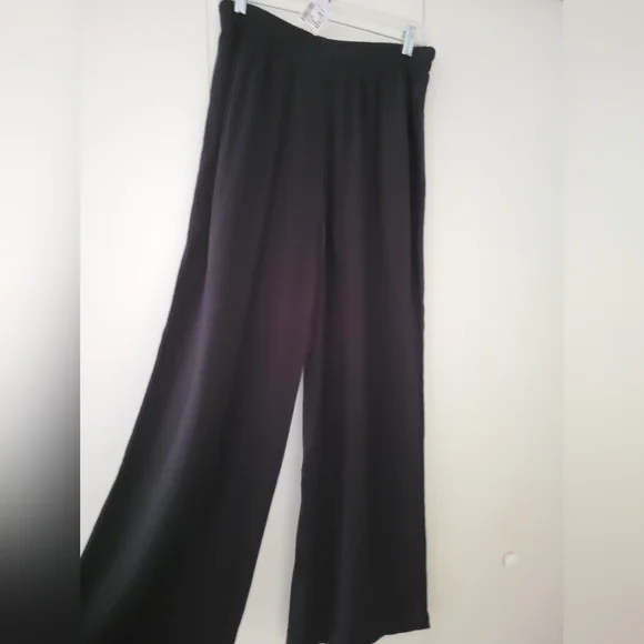 NWT Vintage Saks Fifth Avenue Classic Textured Black Trousers Sz L - Picture 3 of 4